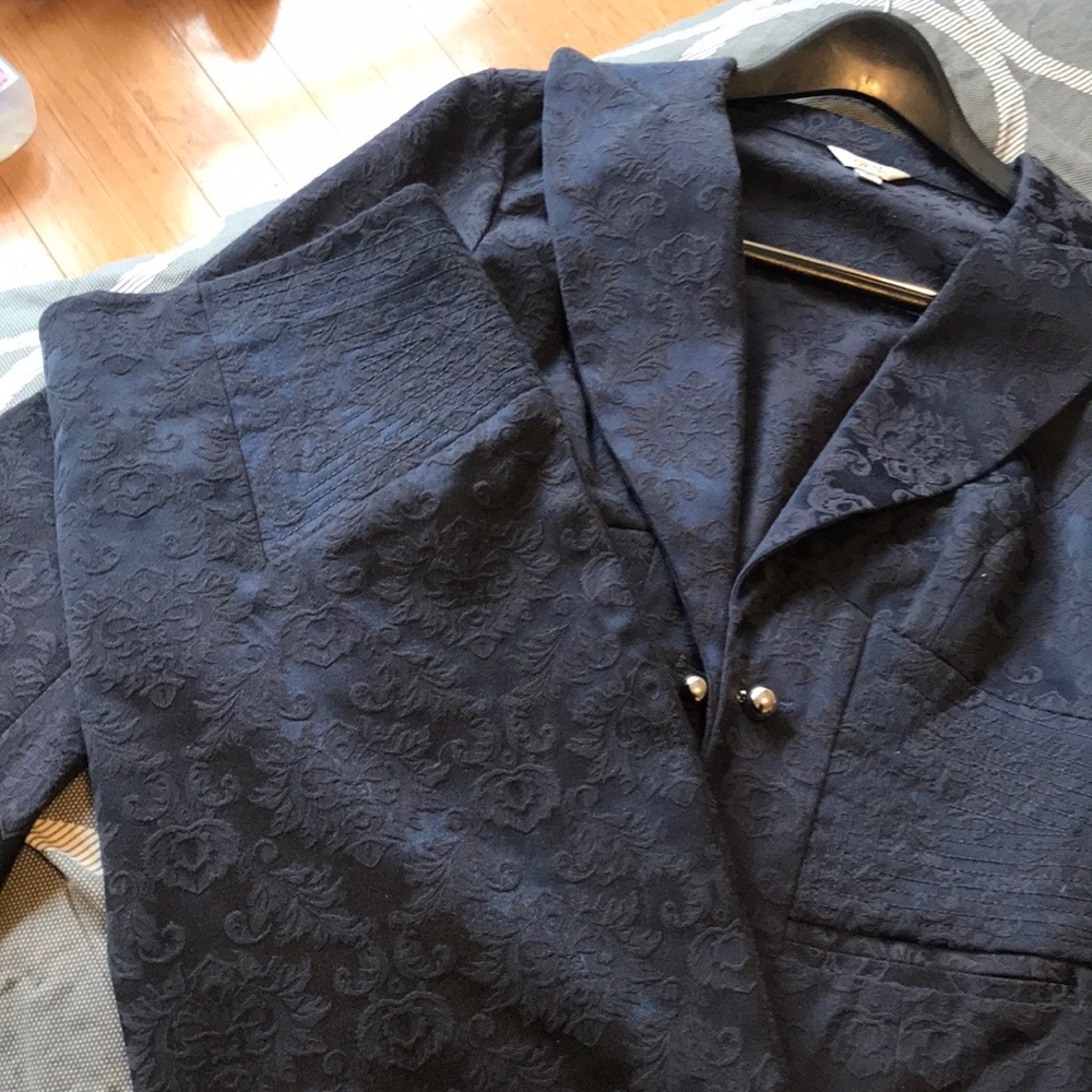 Blue brocade skirt and matching jacket